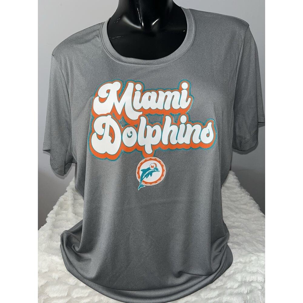 Miami‎ Dolphins NFL Women's Gray Short Sleeve T Shirt NFL Pro Line Size XL NWT